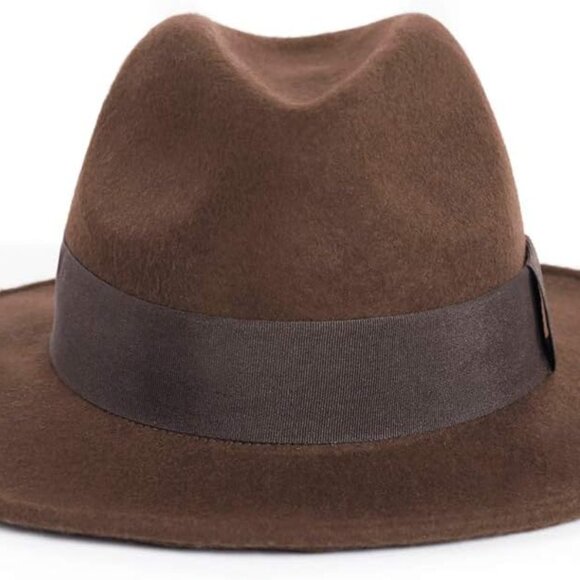 Wool Felt Wide Brim Fedora Hats for Women Men - Picture 2 of 6